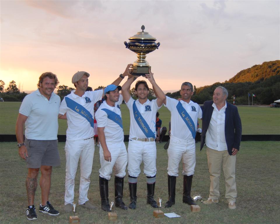 La Mimosa polo Team with Andrea Lo Cicero and Argentario Polo Club President Arnaldo Galantino